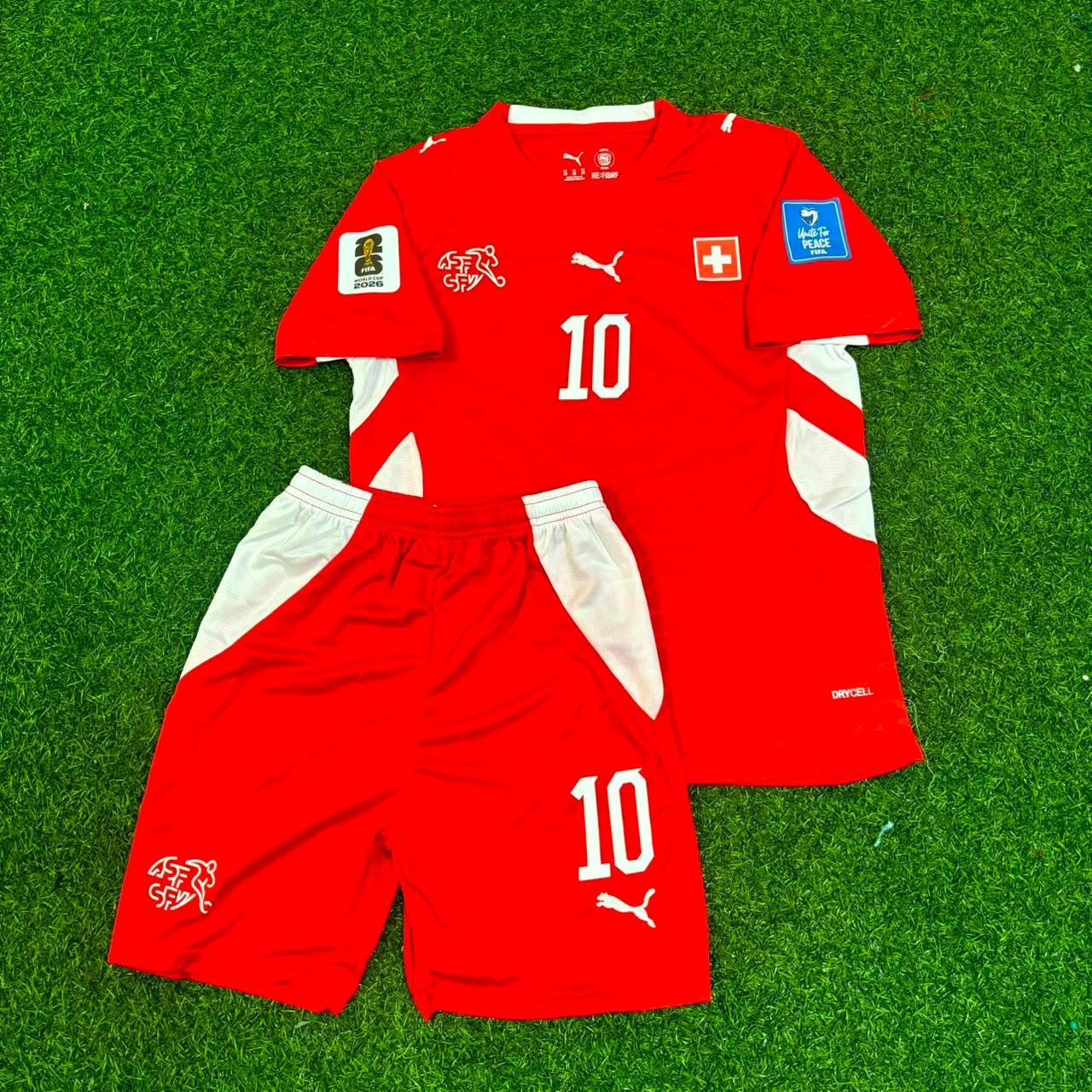 Granit Xhaka #10 Switzerland 2026 World Cup Kids Football Jersey