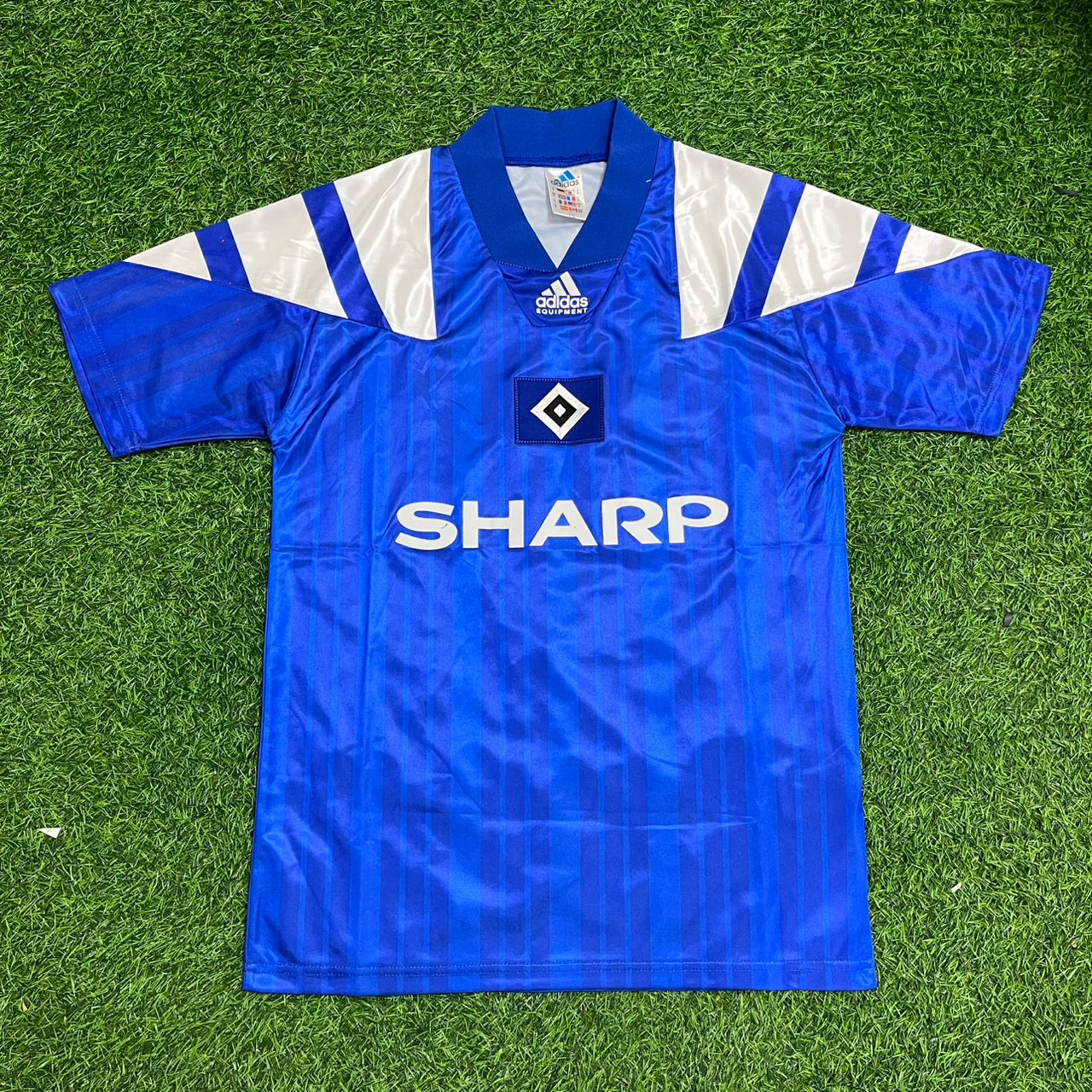 HSV 92-93 Heimtrikot Blau Fusball Hamburger SV Retro Heimtrikot Soccer Kit Football Jersey