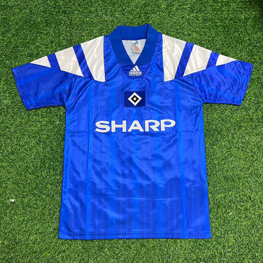 HSV 92-93 Heimtrikot Blau Fusball Hamburger SV Retro Heimtrikot Soccer Kit Football Jersey