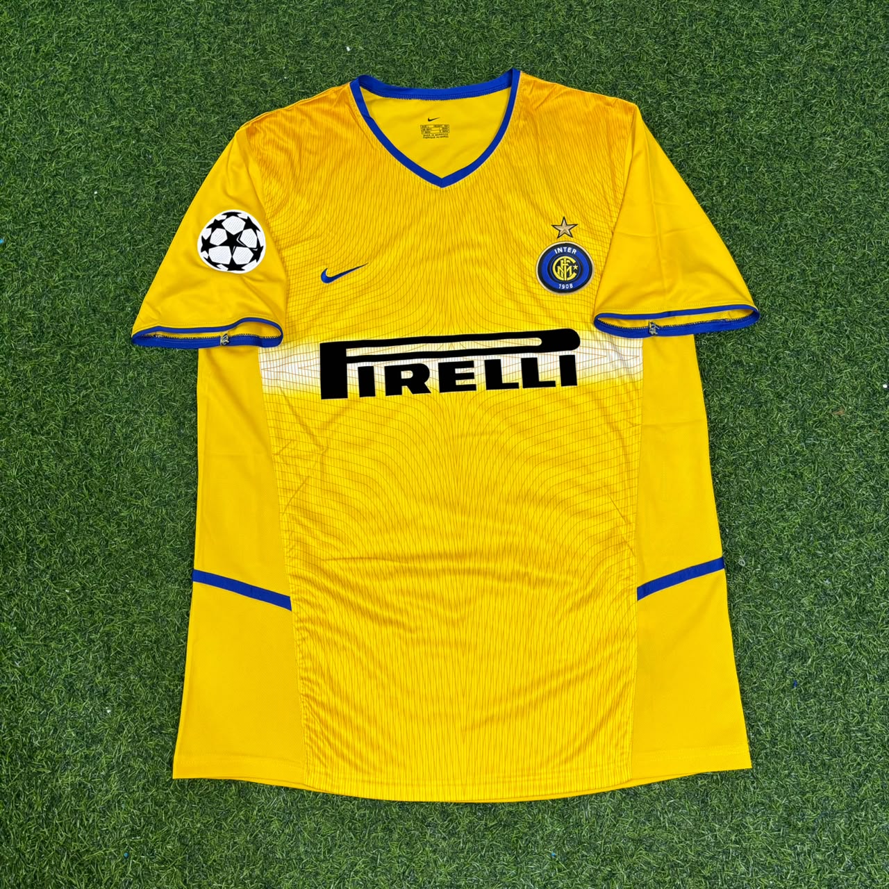 Hernan Crespo Inter Milan 2002-2003 Yellow Retro Football Jersey Kit