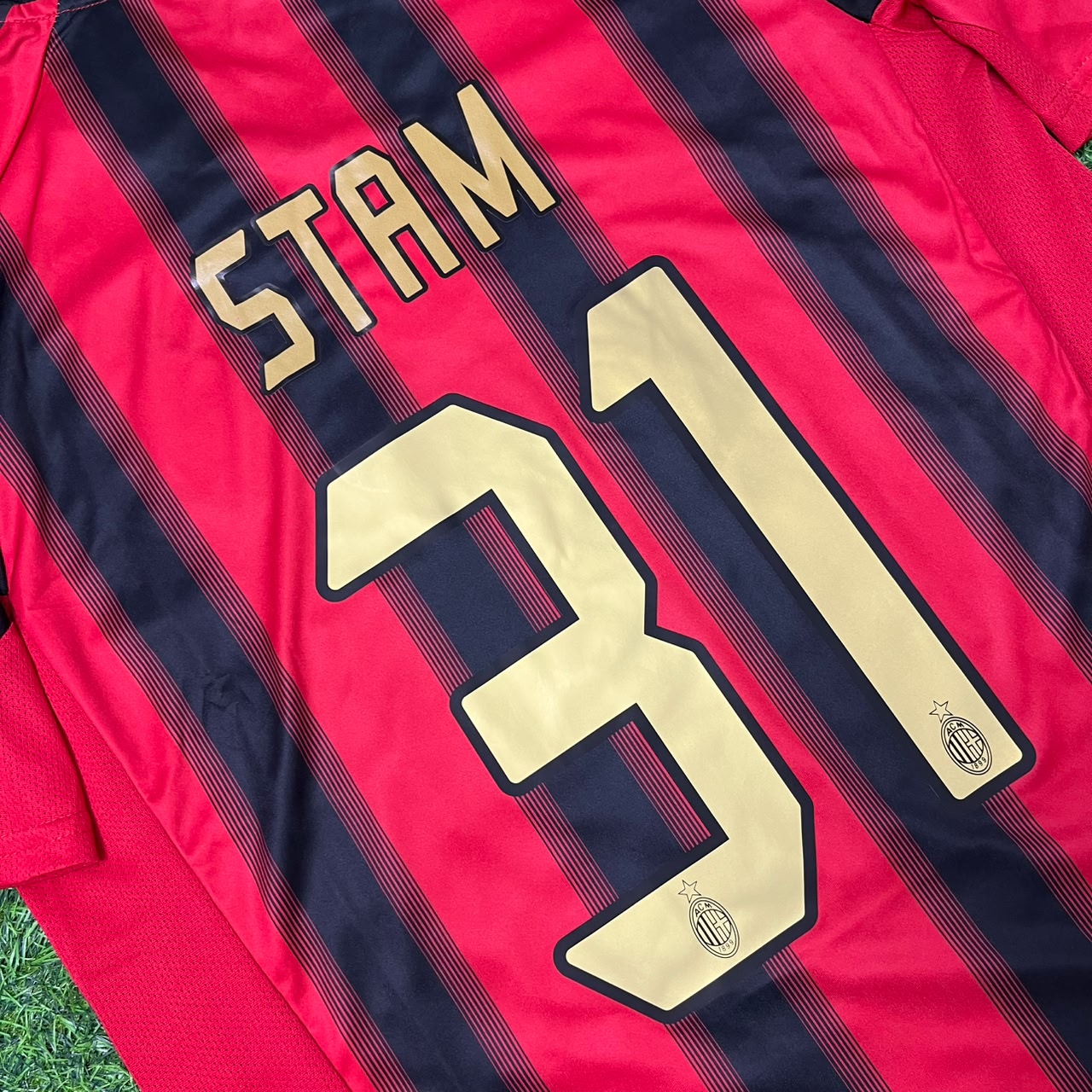 Jaap Stam #31 AC Milan 2004 2005 Home Retro Football Jersey Kit