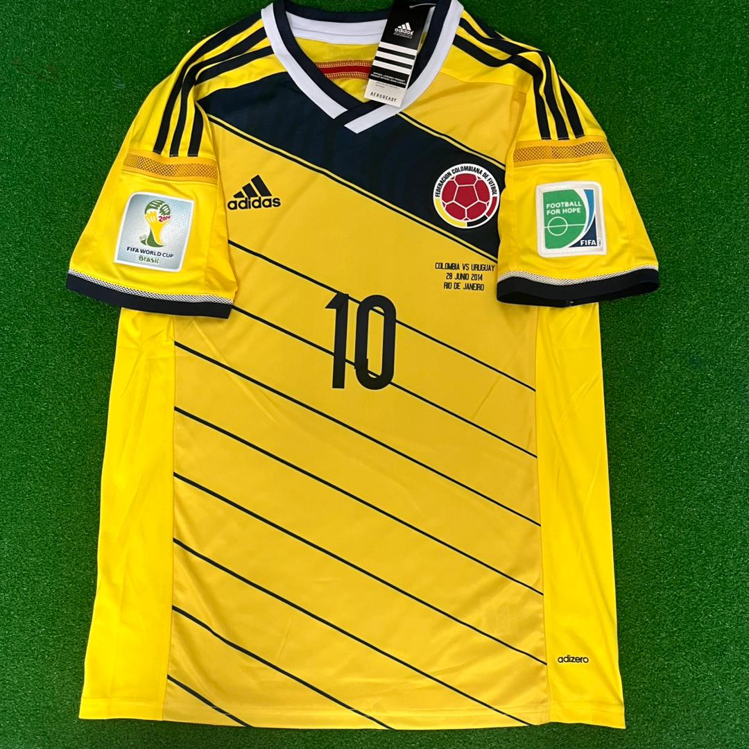 James Rodriguez Colombia 2014 Brazil World Cup Retro Football Jersey Kit