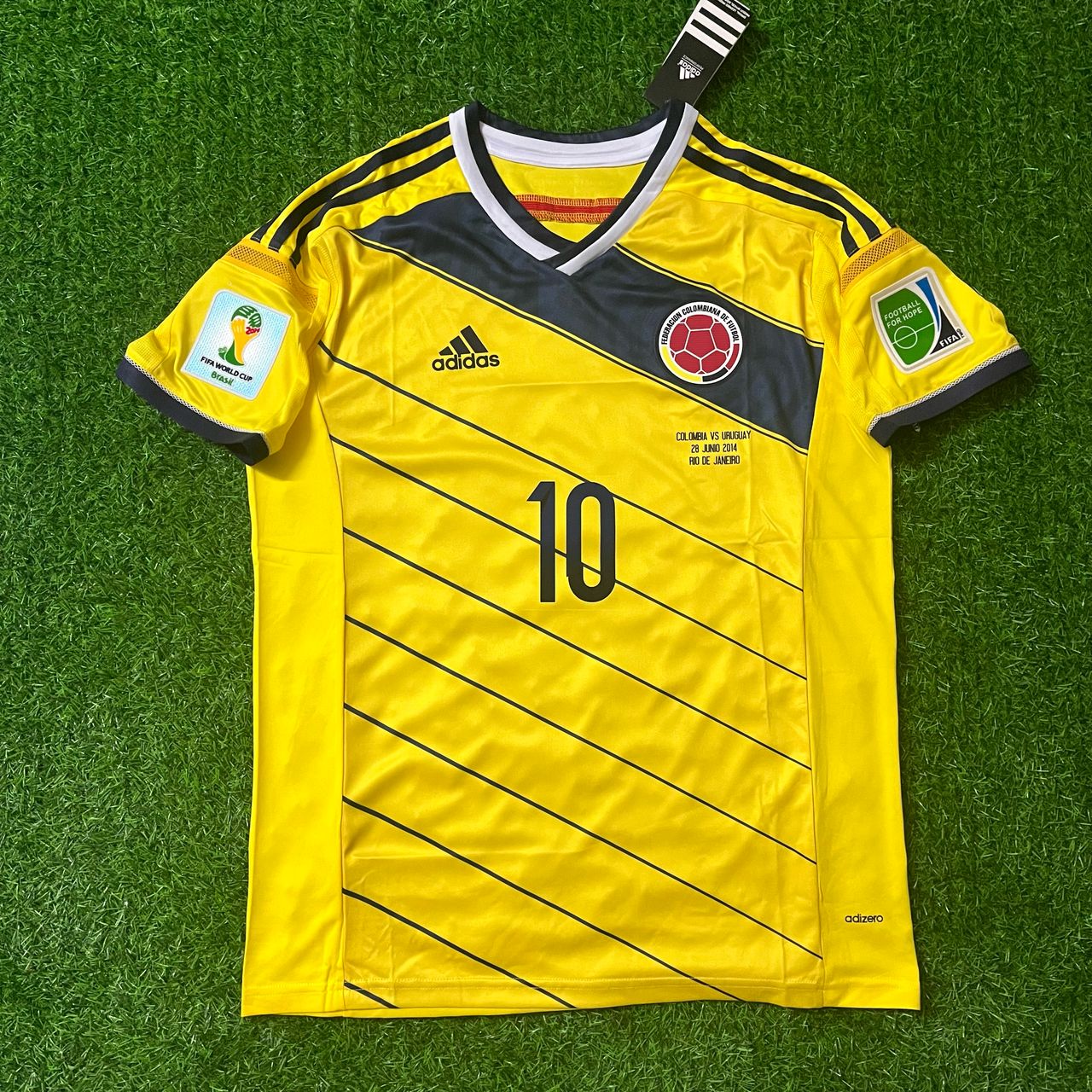 James Rodriguez Colombia 2014 Brazil World Cup Retro Football Jersey Kit