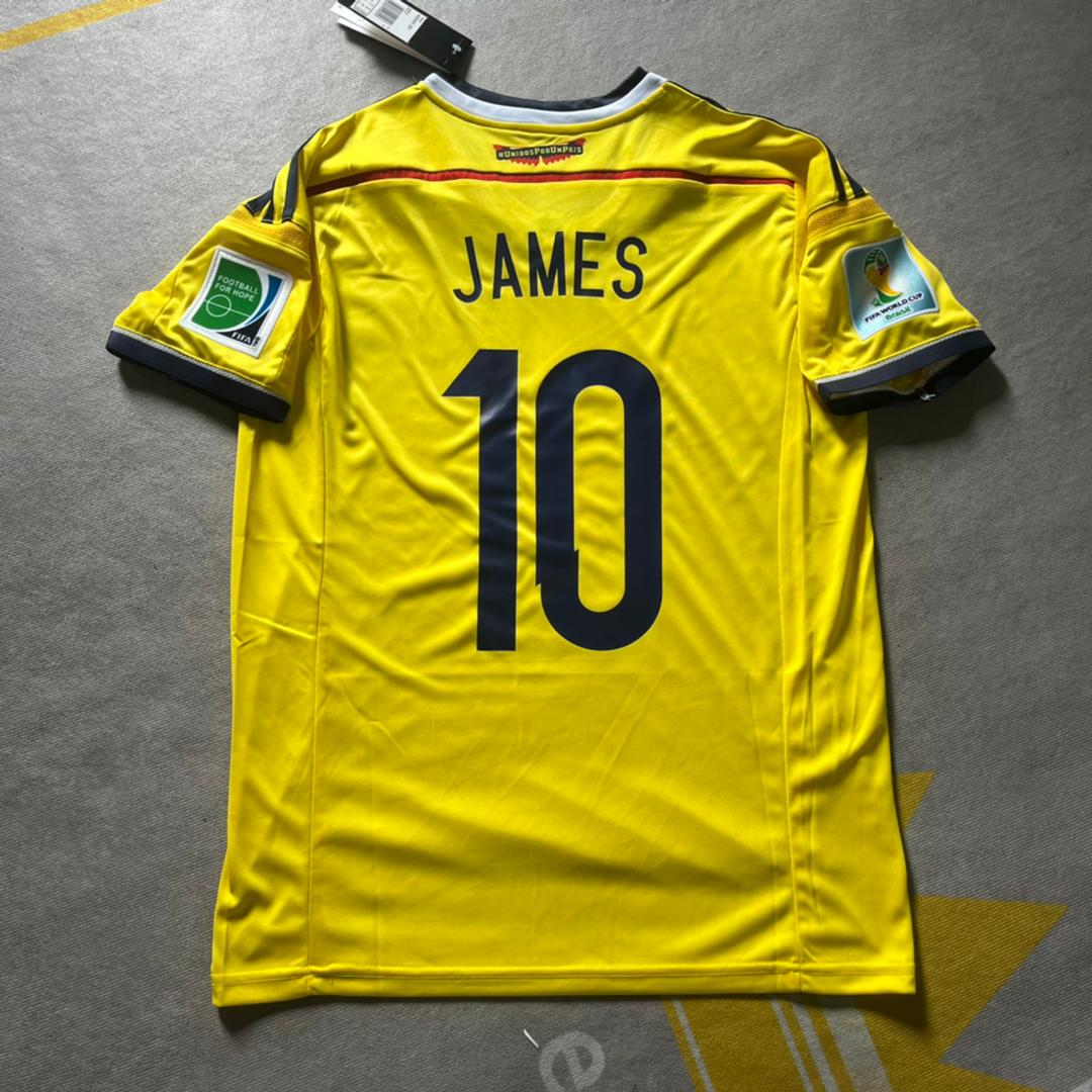 James Rodriguez Colombia 2014 Brazil World Cup Retro Football Jersey Kit