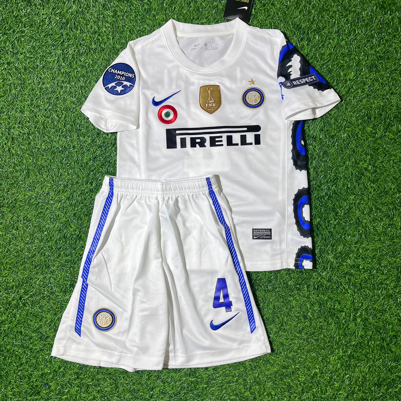 Javier Zanetti Inter Milan 2010/11 White Dragon Kids Retro Football Jersey Collection