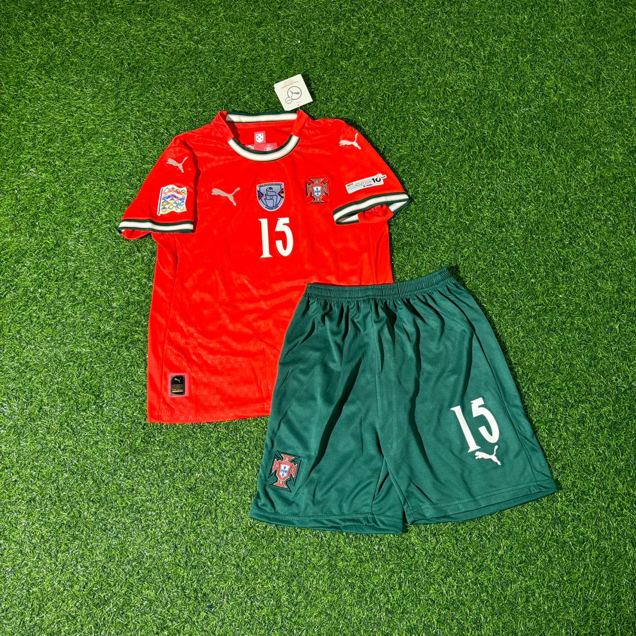 João Neves Portugal Champion Red Kids Football Jersey Kit