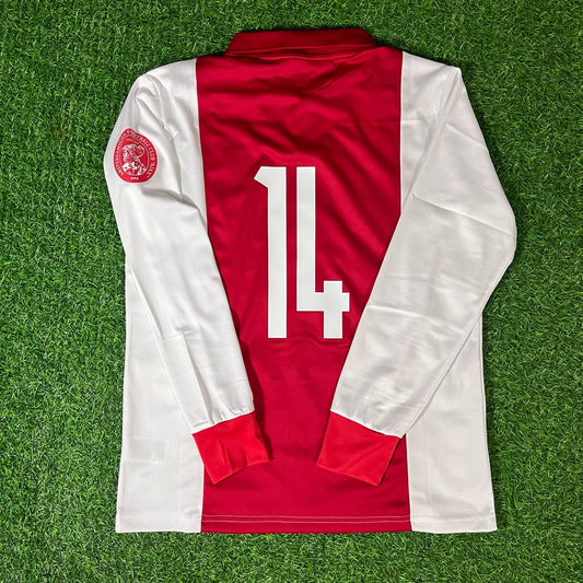 Johan Cruyff 14 - Ajax Long Sleeve Retro Football Jersey Kit