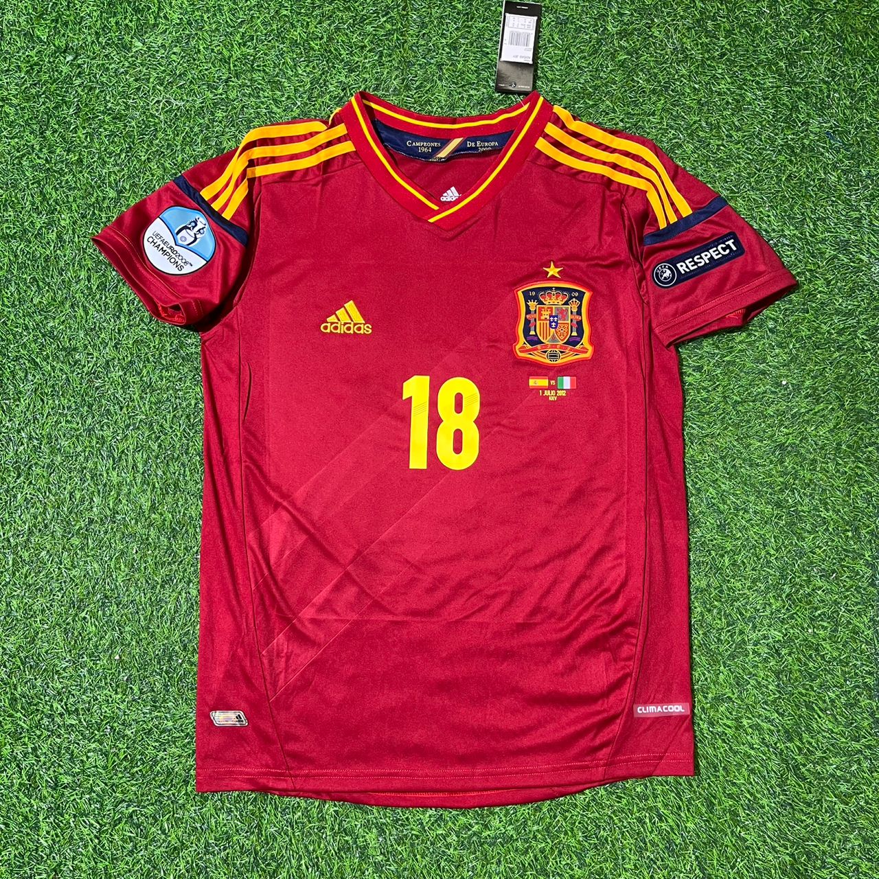Spain EURO 2012 Jordi Alba Final Retro Football Jersey Kit