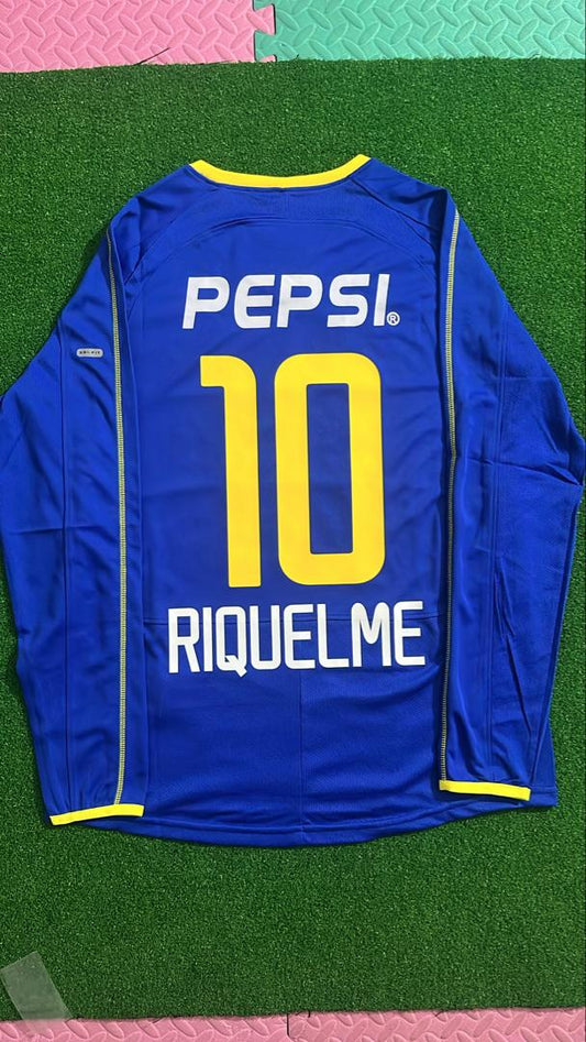 Juan Román Riquelme 10 - Boca Juniors 2003 - 2004 Long Sleeve Retro Football Jersey Kit