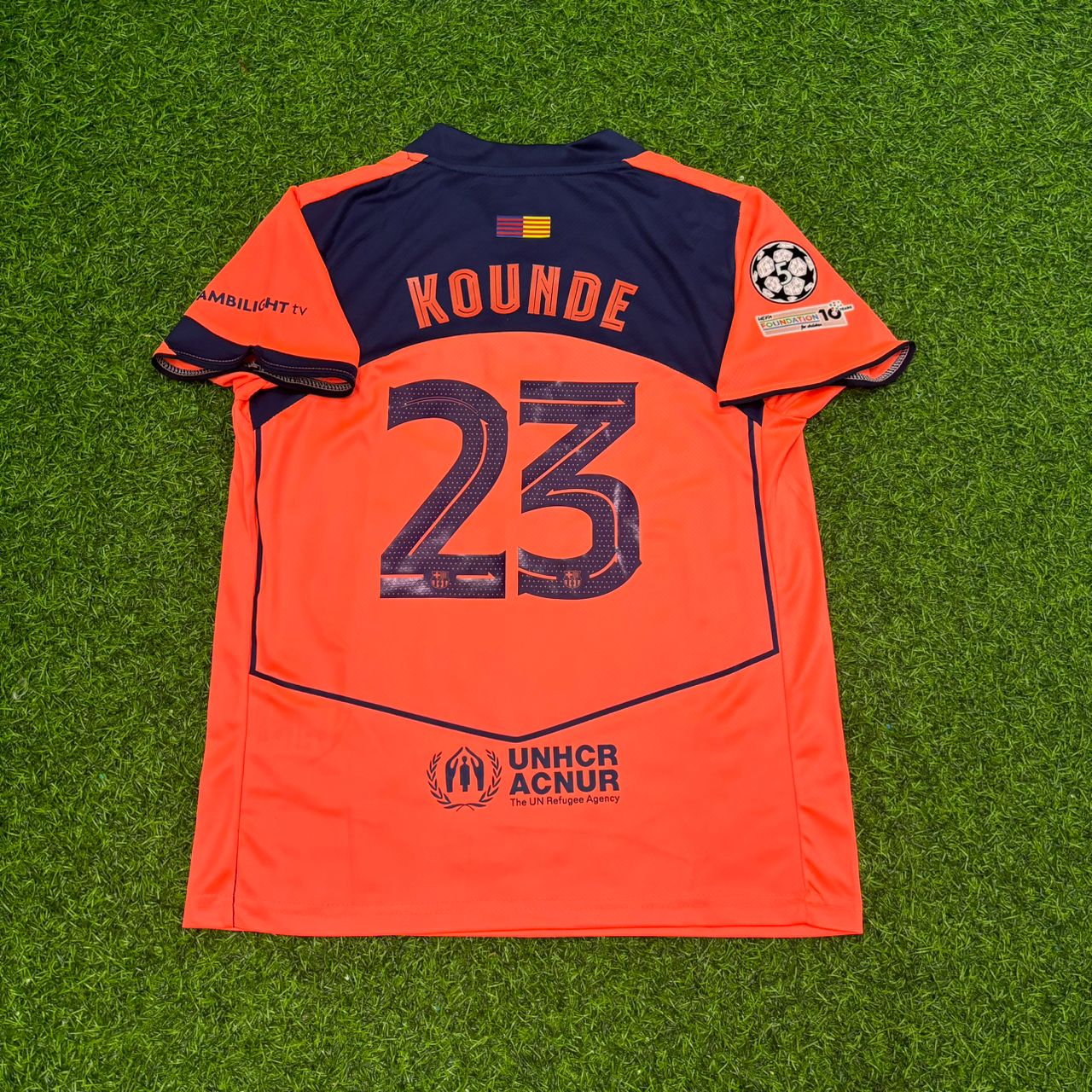 Jules Koundé Barcelona 2025/2026 Season Orange Football Jersey Kit