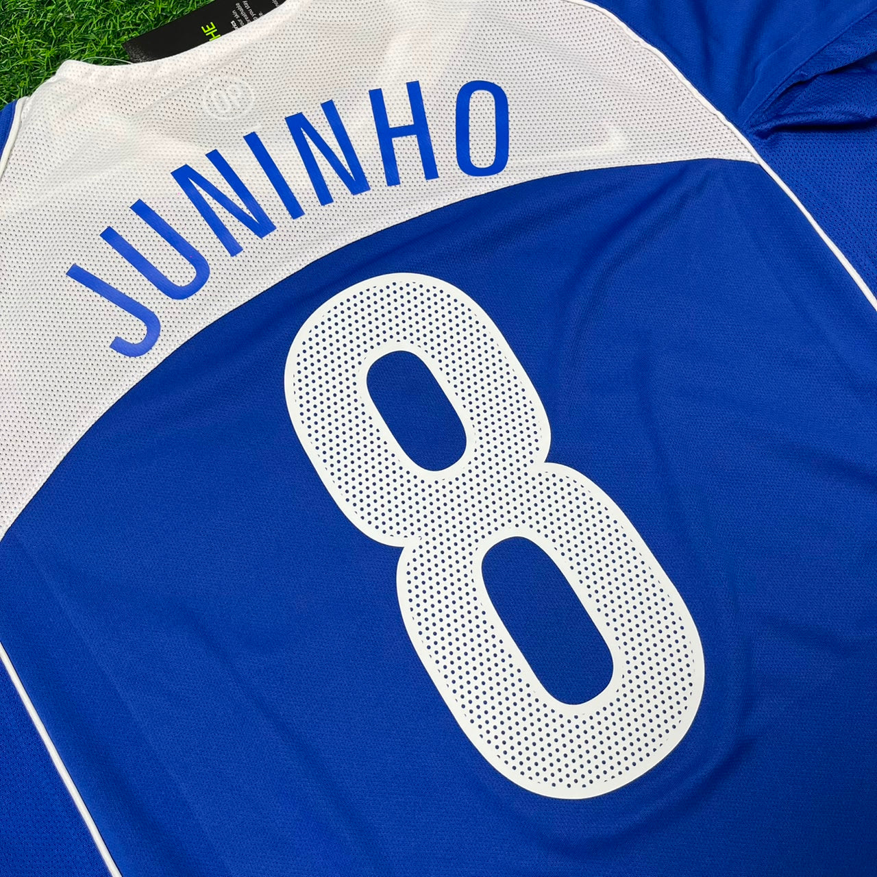 Juninho Pernambucano Brazil 2004 Blue Retro Football Jersey Collection