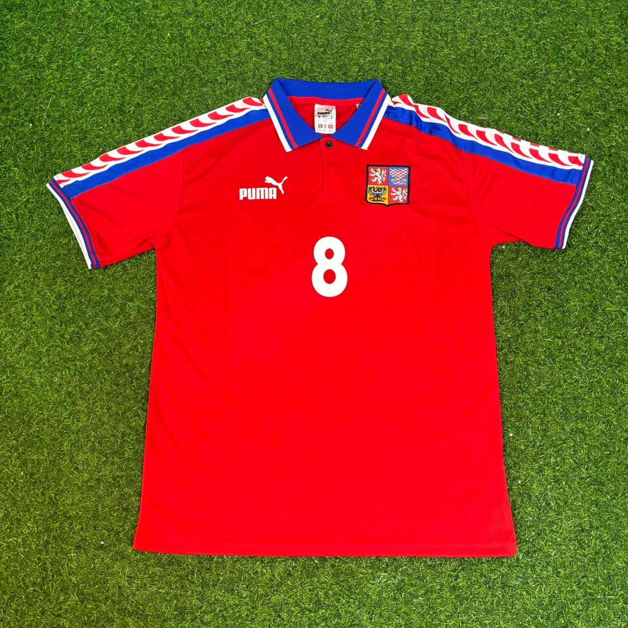 Czech Republic EURO 1996 Karel Poborský #8 Czechia Retro Football Jersey