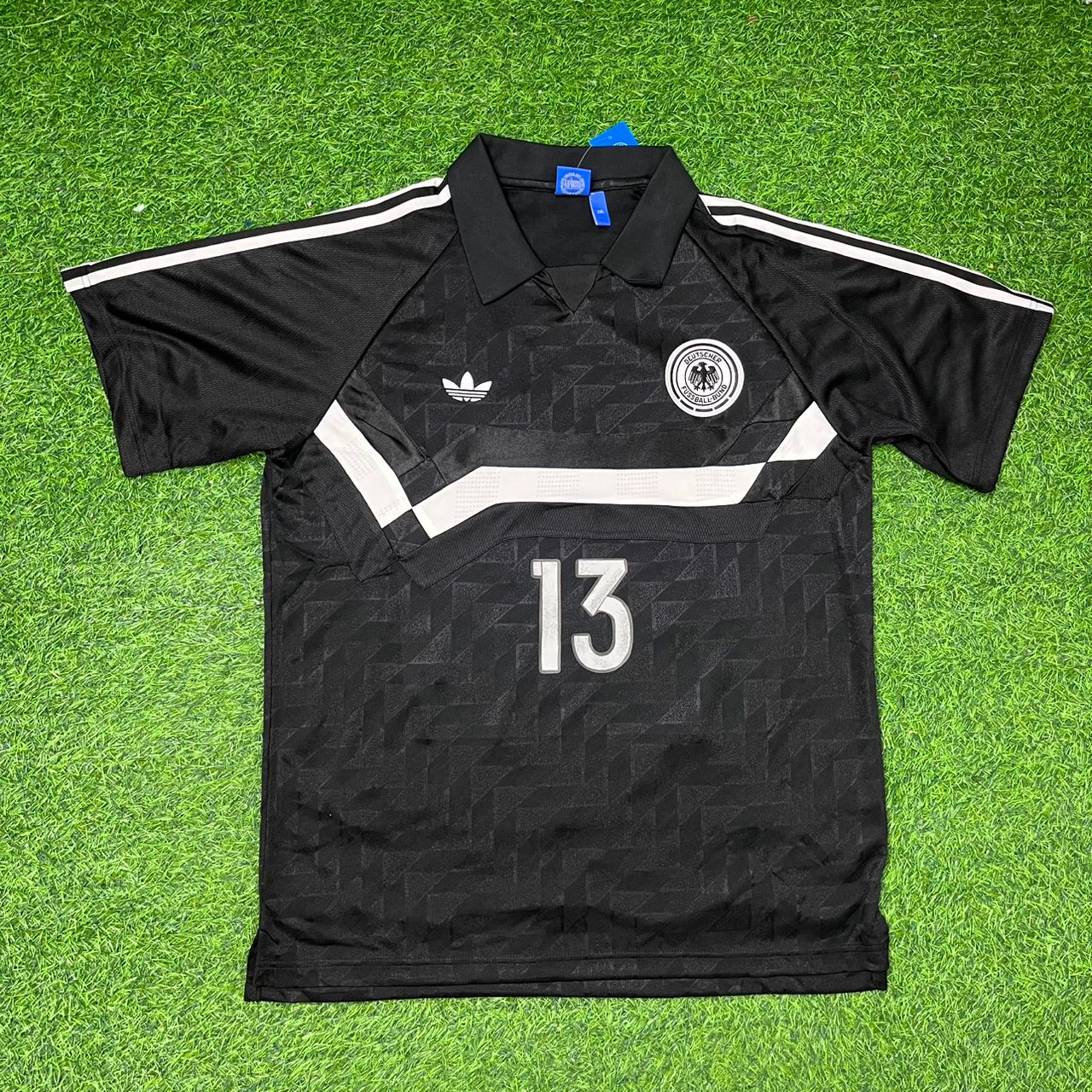 Karl-Heinz Riedle Deutschland 1990 WM Schwarzes Retro Fußballtrikot Jersey