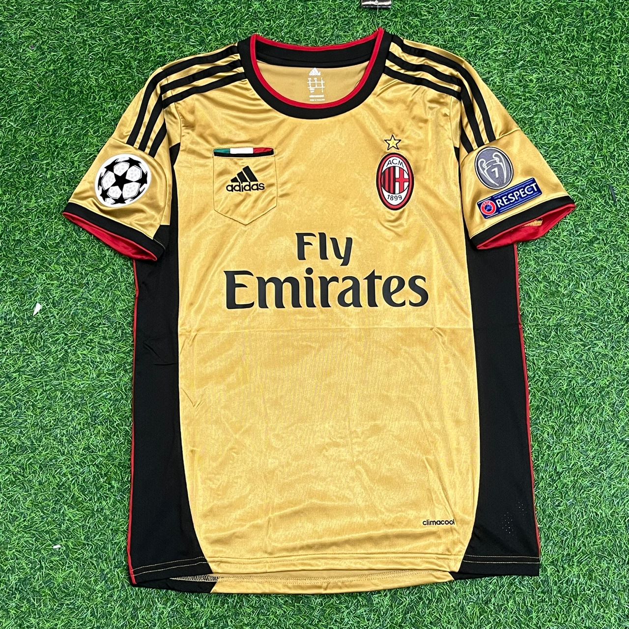 Keisuke Honda - AC Milan 2013/2014 Red Black Retro Football Jersey