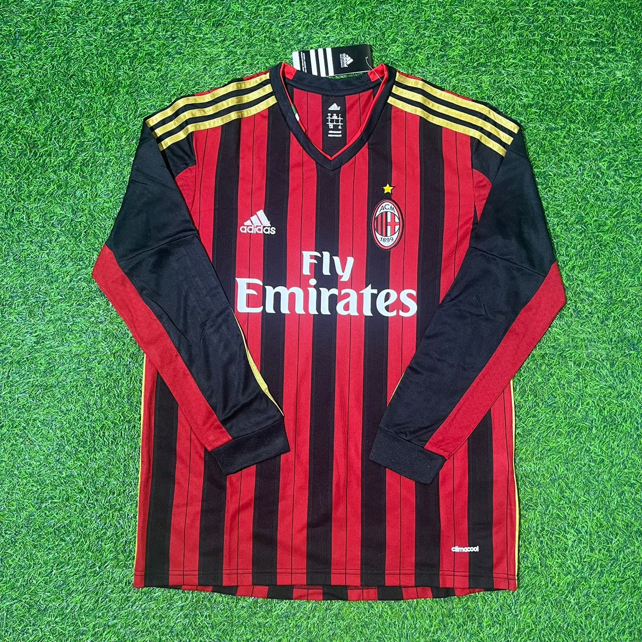 Keisuke Honda AC Milan 2013/14 Long Sleeve Home Retro Football Jersey Collection