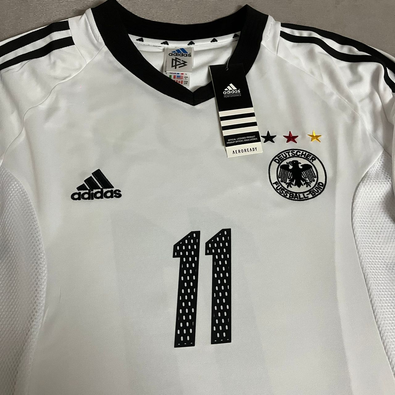 Miroslav Klose Germany 2002 World Cup Japan Korea White Retro Jersey Trikot