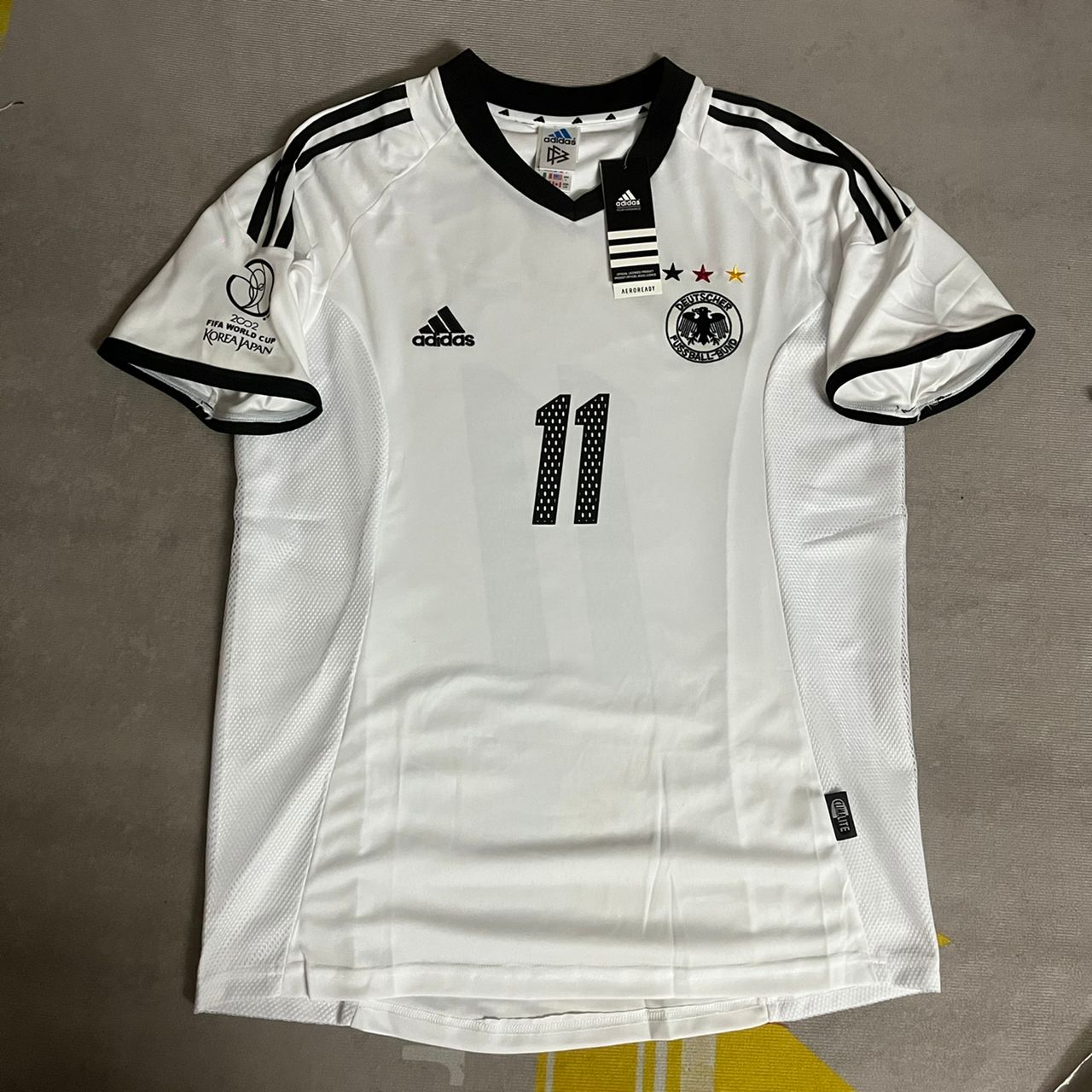 Miroslav Klose Germany 2002 World Cup Japan Korea White Retro Jersey Trikot