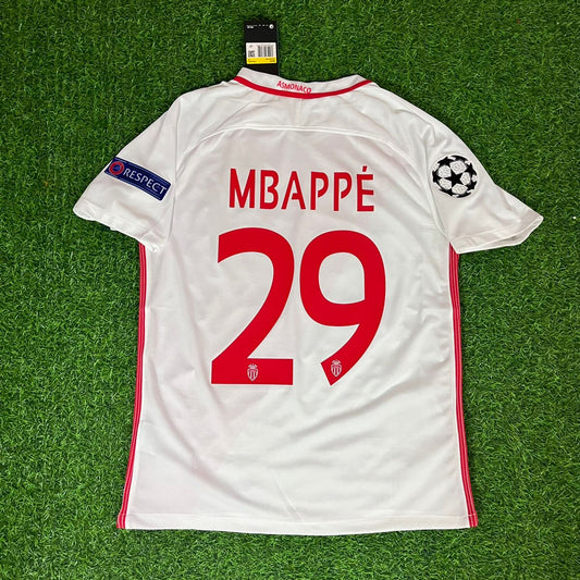 Kylian Mbappe Monaco 2016 2017 Retro Football Jersey Kit