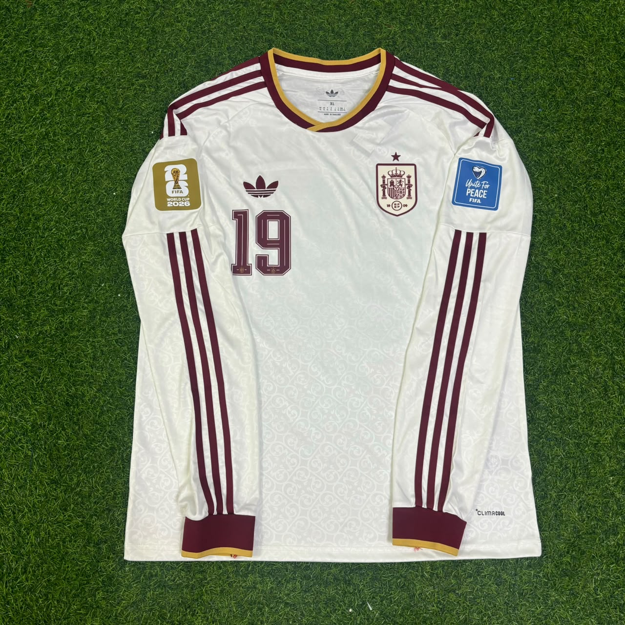 Spain World Cup 2026 Lamine Yamal #19 Away Long Sleeve Football Jersey