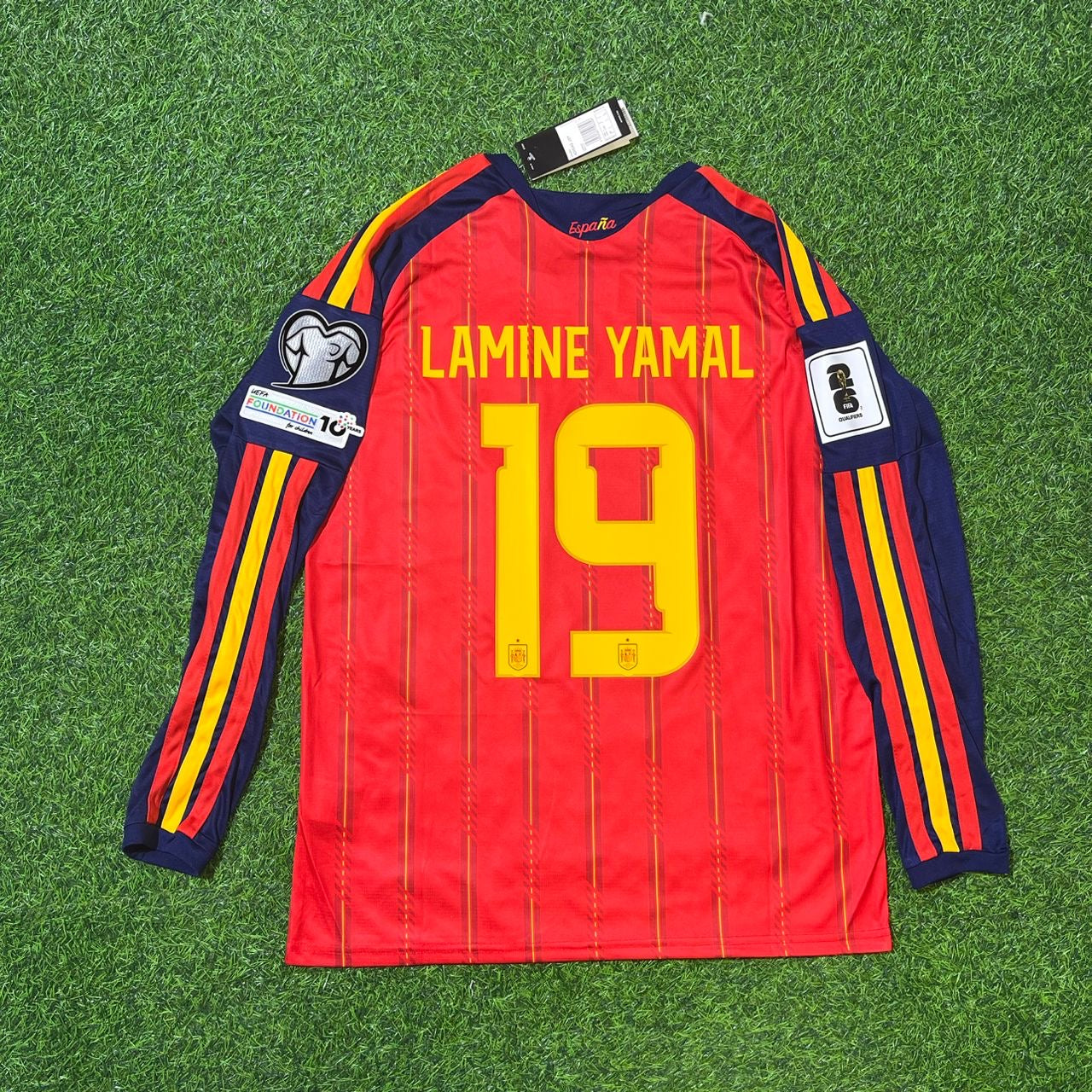 Spain 2026 Lamine Yamal Home Long Sleeve Soccer Kit Football Jersey