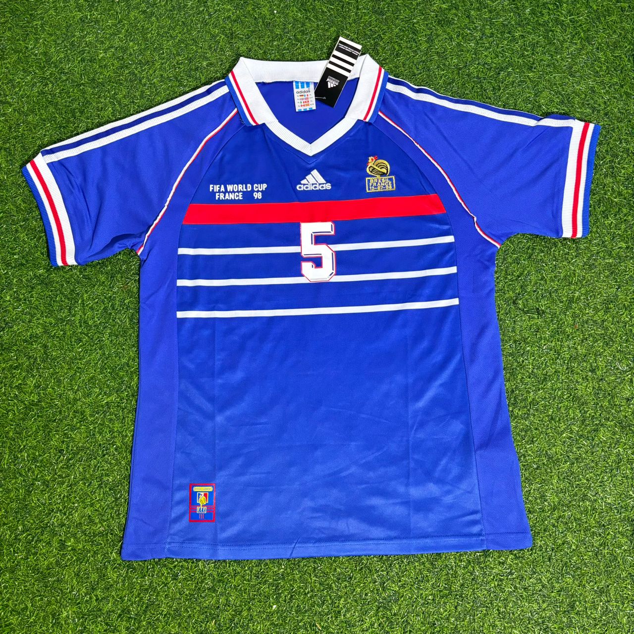 France World Cup 1998 Laurent Blanc Retro Football Jersey Kit