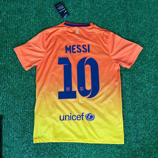 Lionel Messi 10 - Barcelona 2012 - 2013 Orange Retro Football Jersey Kit