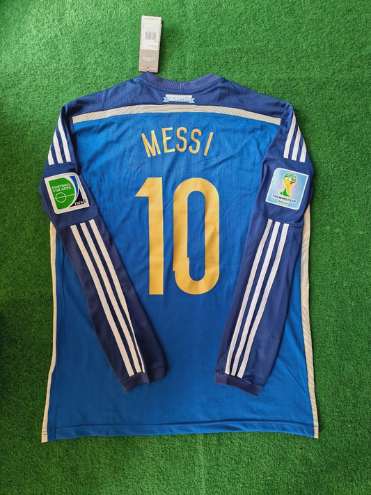 Lionel Messi Argentina 2014 World Cup Retro Football Jersey Kit