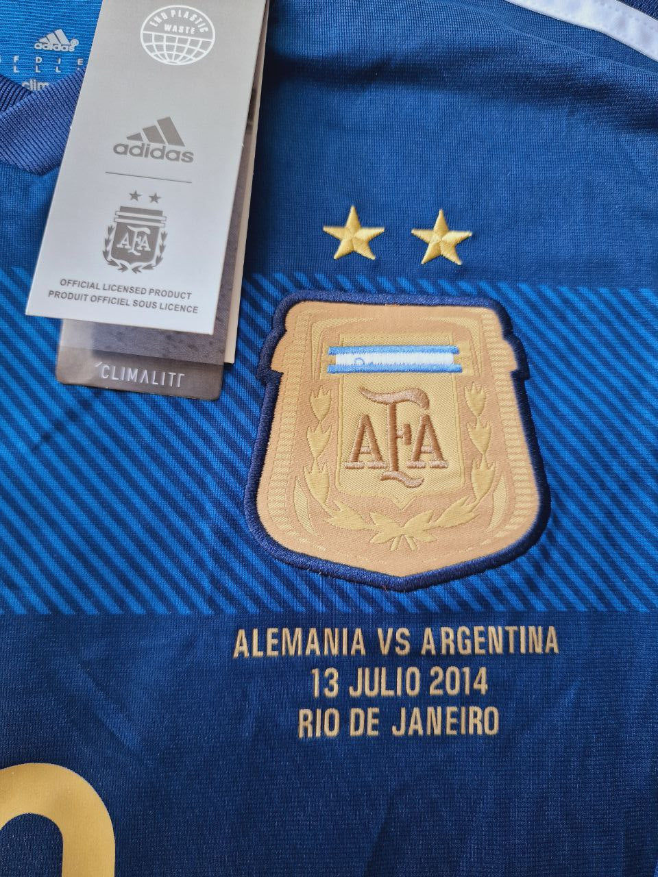 Lionel Messi Argentina 2014 World Cup Retro Football Jersey Kit