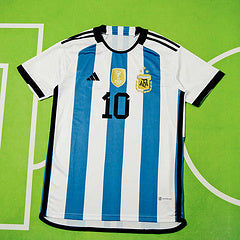 Lionel Messi Argentina 2022 Qatar World Cup Champion Football Jersey Kit