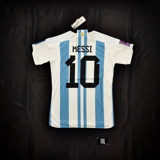 Lionel Messi Argentina 2022 World Cup Champion Football Jersey Kit