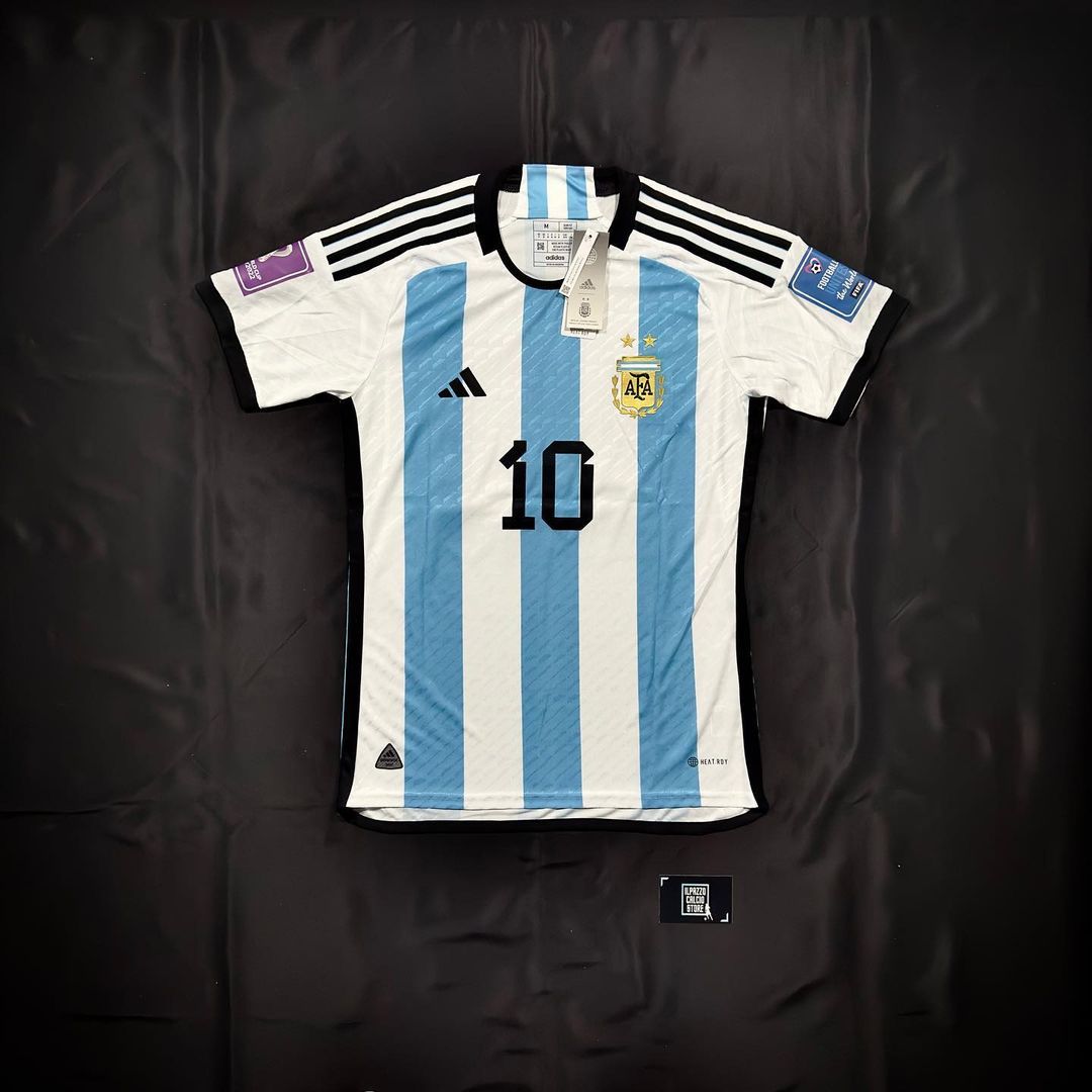 Lionel Messi Argentina 2022 World Cup Champion Football Jersey Kit
