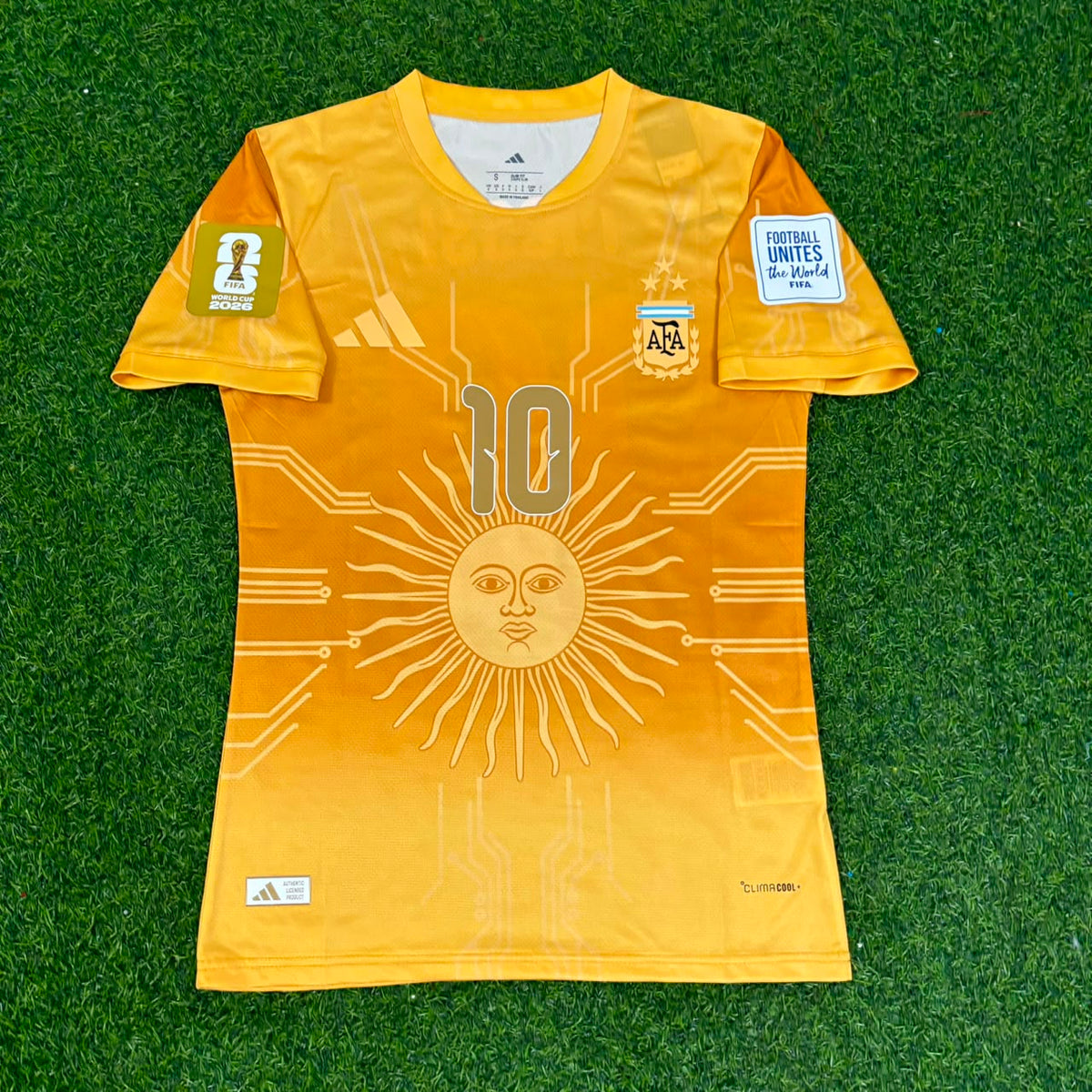 Lionel Messi Argentina 2026 World Cup Golden Special Edition Football Jersey