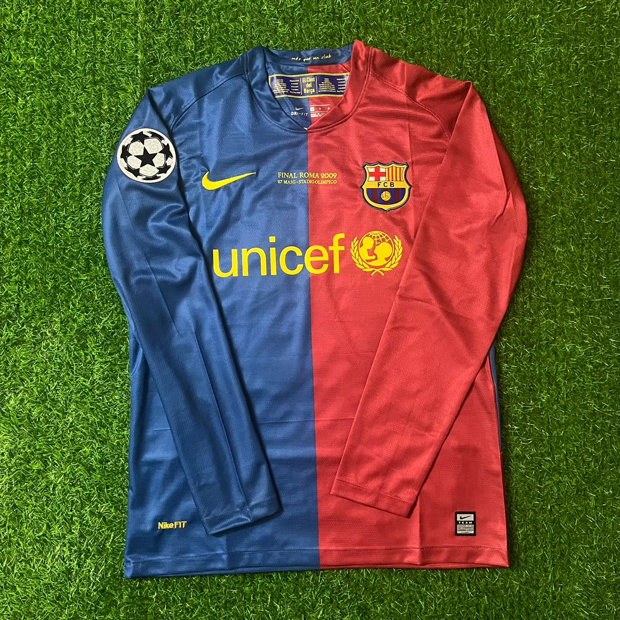 Lionel Messi Barcelona 2009 Roma Final Retro Jersey Trikot Maillot