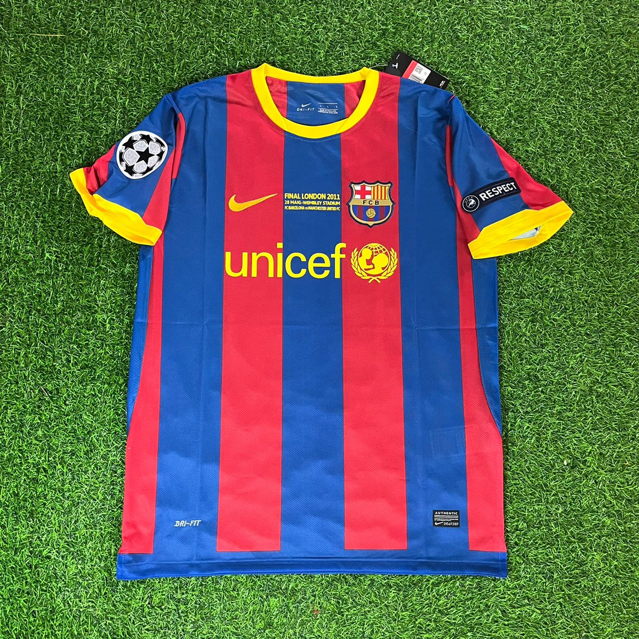 Lionel Messi Barcelona 2011 London Final Football Jersey Kit