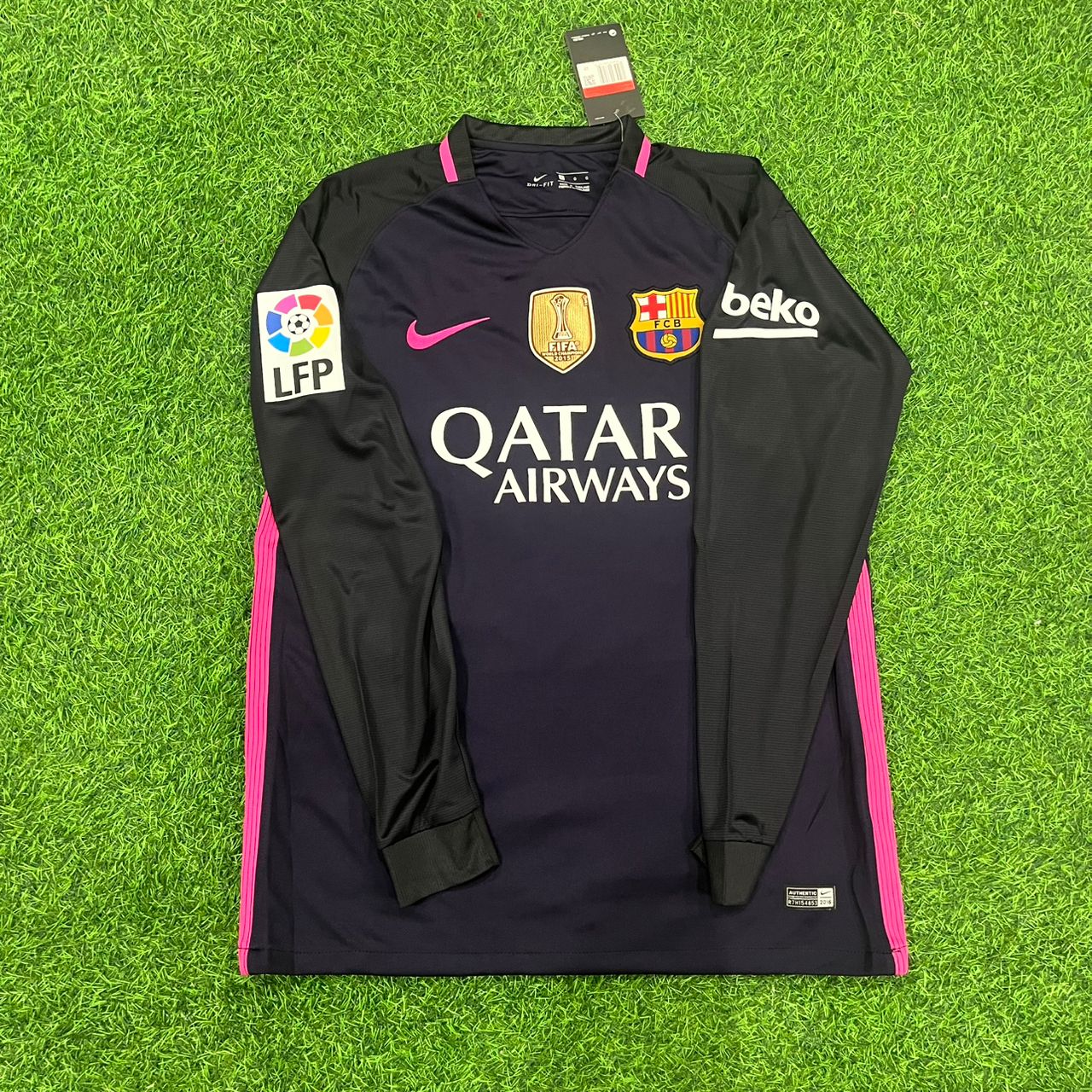 Barcelona Lionel Messi 2014-2015 Retro Long Sleeve Football Jersey