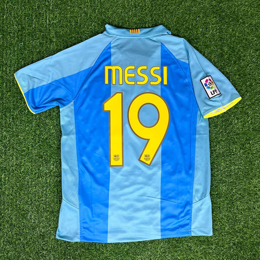 Lionel Messi Barcelona Number 19 First Debut Retro Football Jersey Kit