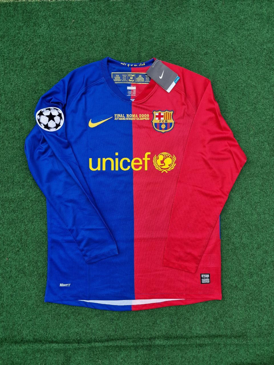 Lionel Messi Barcelona 2009 Champions League Roma Final Retro Football Jersey Kit