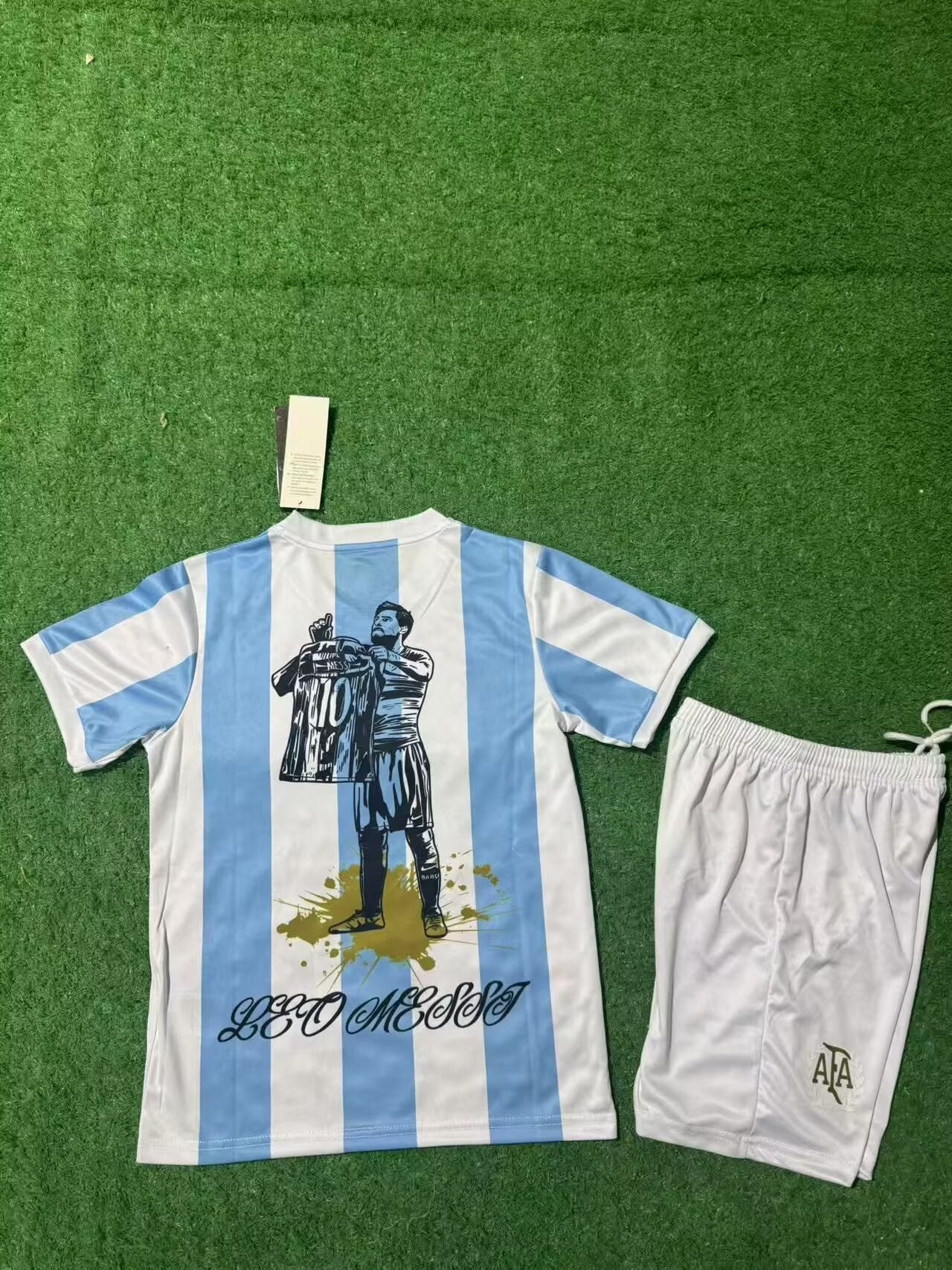 Lionel Messi GOAT Argentina Champion Special Football Jersey Kit
