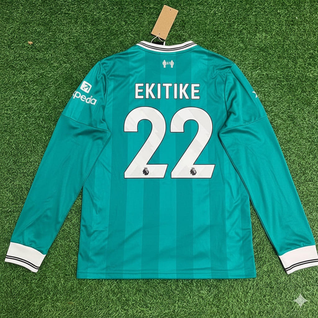 Hugo Ekitiké Liverpool 2025 Away Long Sleeve Football Jersey