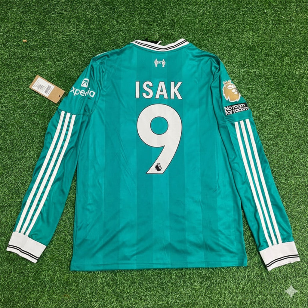 Alexander Isak Liverpool 2025 Away Long Sleeve Football Jersey Kit