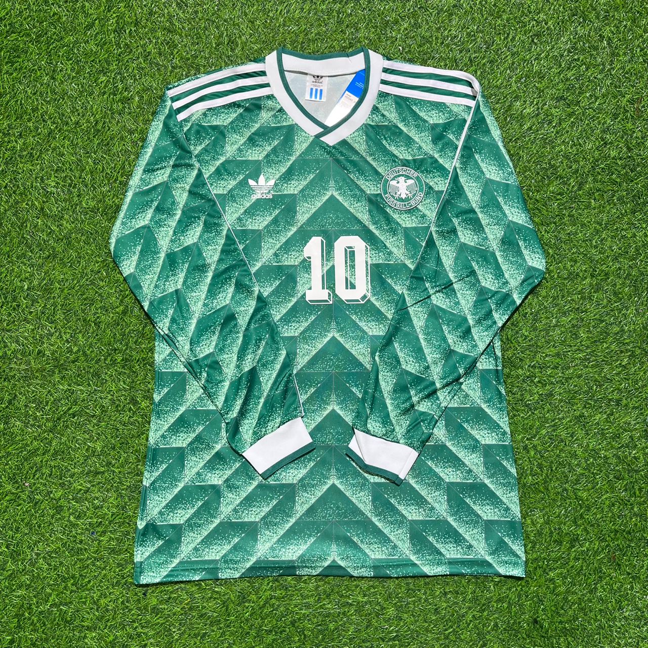 Germany World Cup 1990 Lothar Matthäus Green Long Sleeve Football Jersey