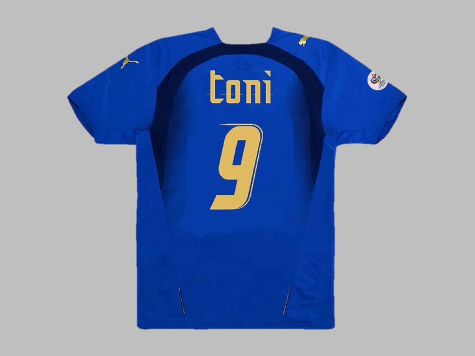 9 Luca Toni - Italy 2006 World Cup Final Retro Jersey Maillot Trikot Maglia Soccer Kit
