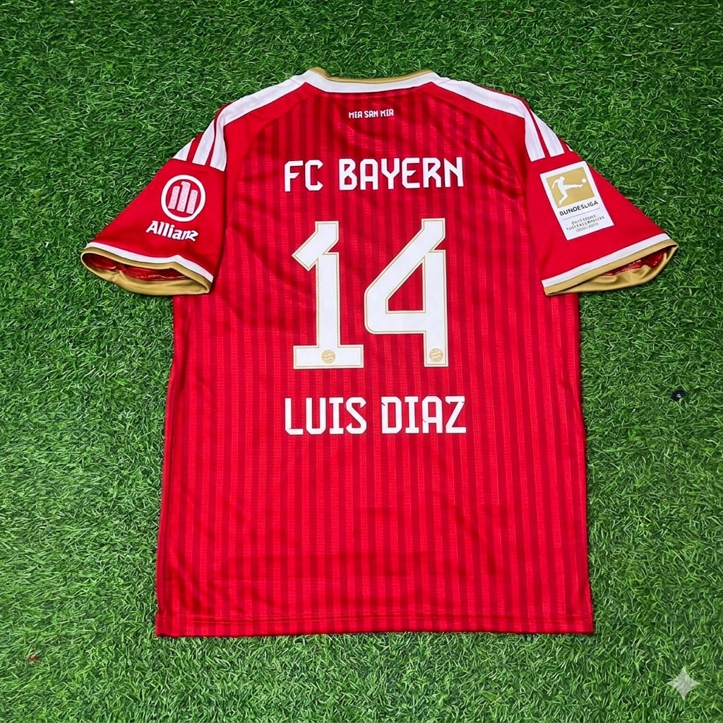 Luis Diaz #14 Bayern Munich 2027 Bundesliga Championship Patch Football Jersey Kit