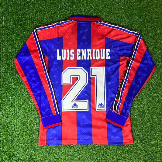 Luis Enrique Barcelona 1996 1997 Retro Burgundy Football Jersey Kit
