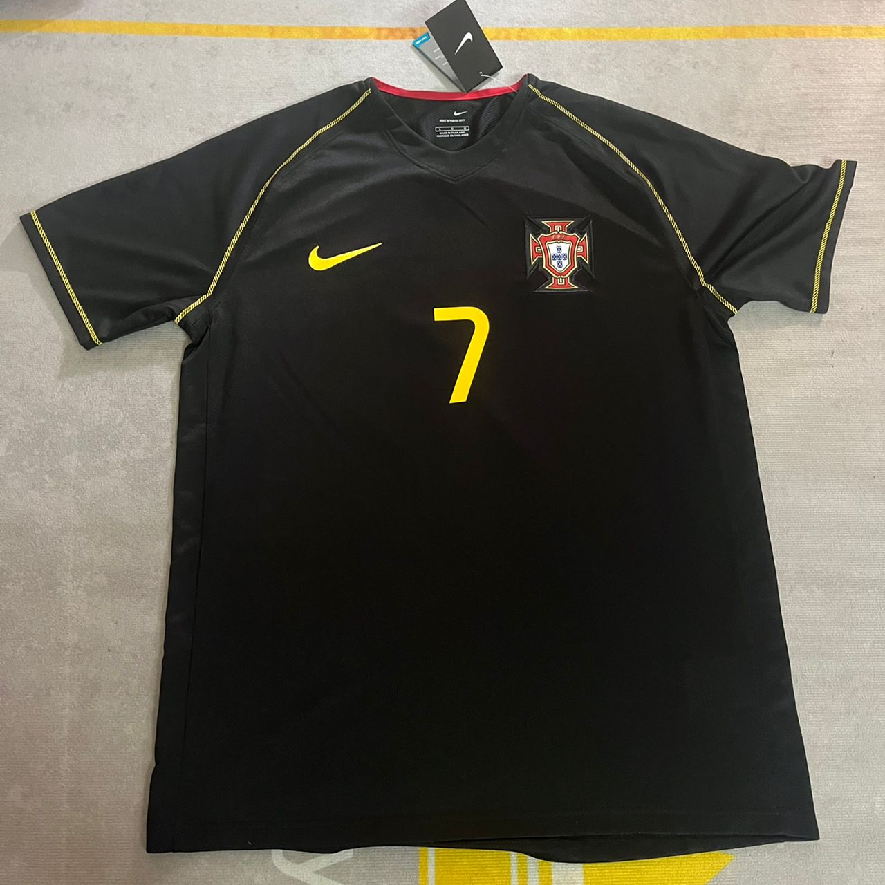 Luis Figo Portugal Black Retro Football Jersey