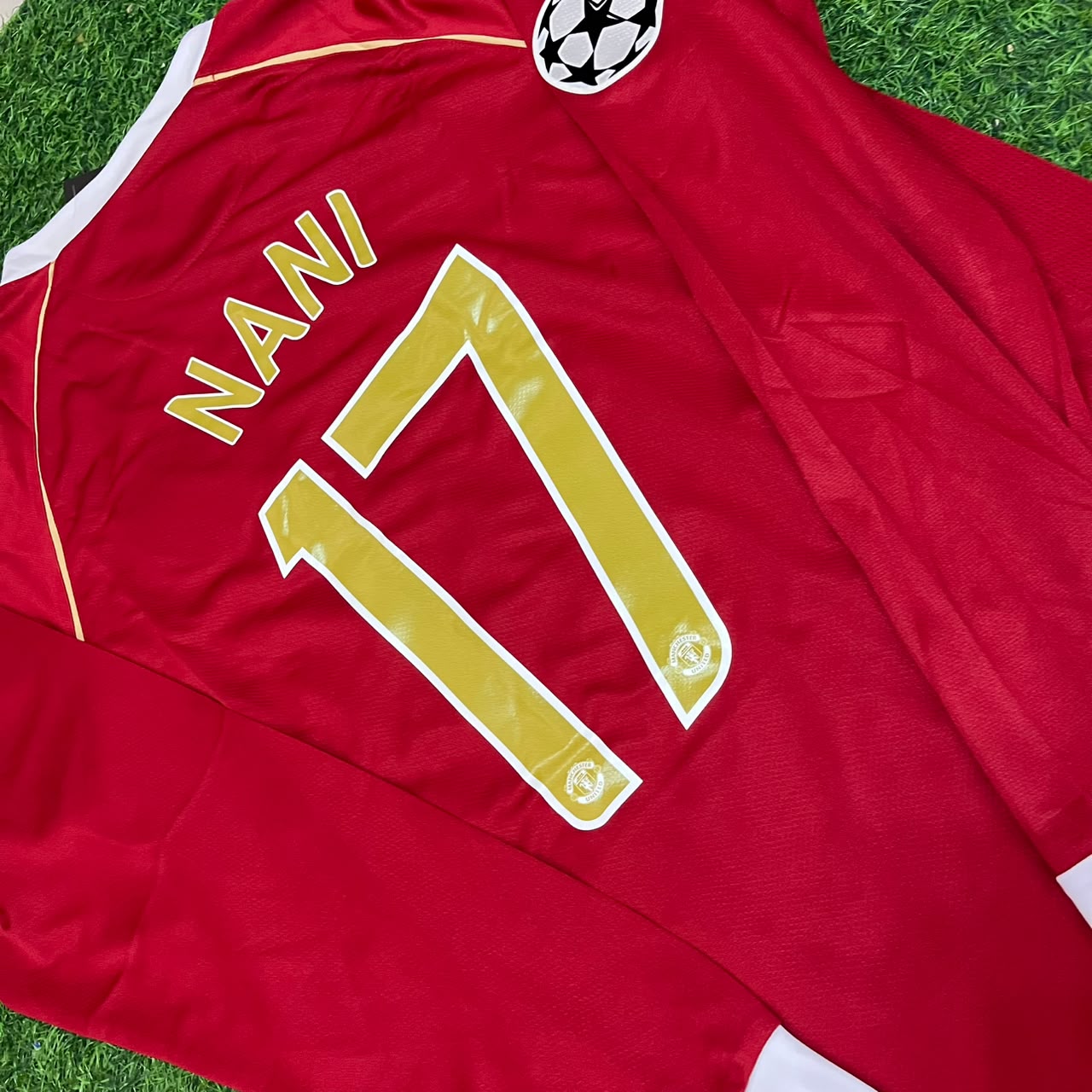 Luis Nani #17 Manchester United 2006 2007 Red Golden Football Jersey