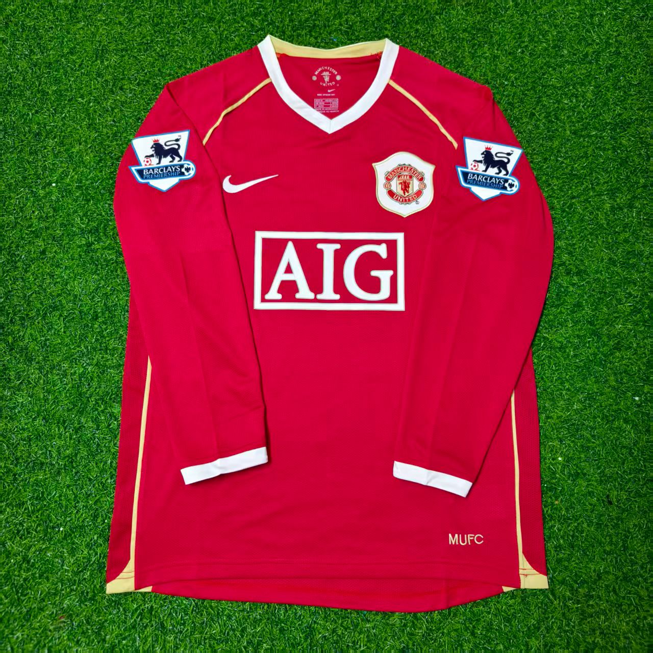 Luis Nani Manchester United 2006-2007 Red Long Sleeve Football Jersey Kit