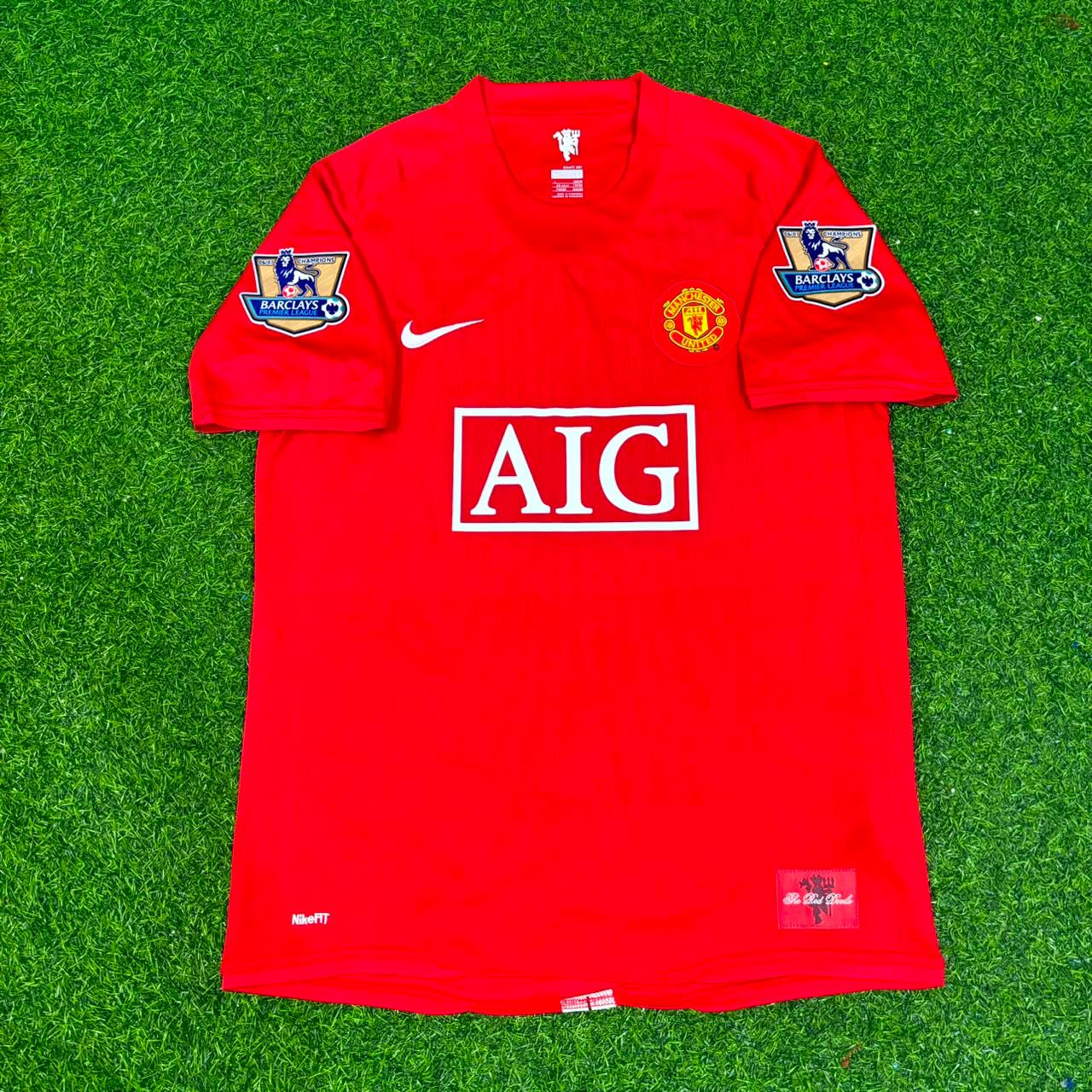 Luis Nani Manchester United 2007 2008 EPL Retro Red Football Jersey