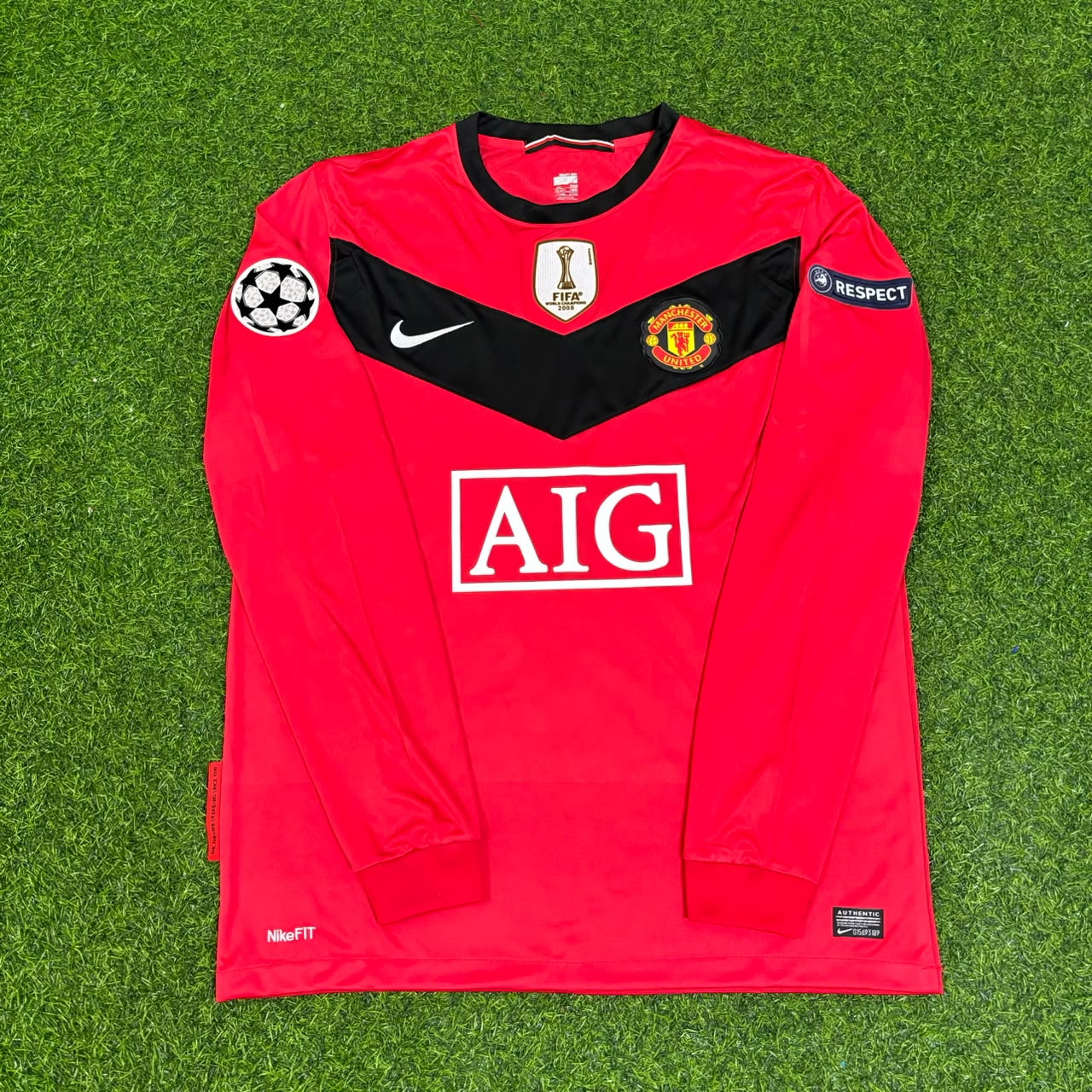 Luis Nani #17 Manchester United 2009-2010 Retro Long Sleeve Football Jersey Kit