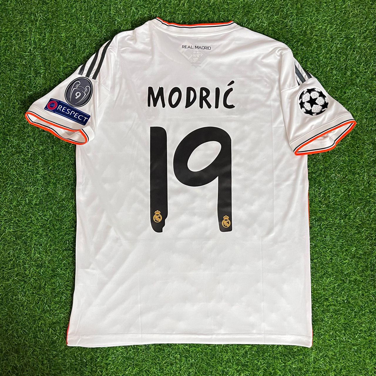 Luka Modric Real Madrid 2014 Champions League Final Lisbon Short Sleeve Football Jersey Kit